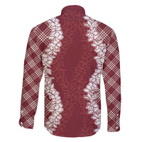 Hawaii Aloha Plumeria Lei Scarlet Palaka Family Matching Short Sleeve Bodycon Dress and Hawaiian Shirt LT7 - Polynesian Pride