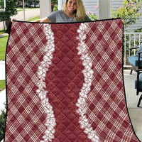 Hawaii Aloha Plumeria Lei Scarlet Palaka Quilt - Polynesian Pride