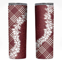 Hawaii Aloha Plumeria Lei Scarlet Palaka Skinny Tumbler LT7 Scarlet - Polynesian Pride