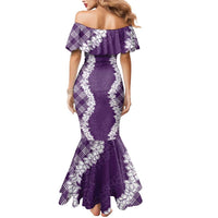 Hawaii Aloha Plumeria Lei Violet Palaka Mermaid Dress - Polynesian Pride