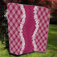 Hawaii Aloha Plumeria Lei Fuschia Palaka Quilt - Polynesian Pride