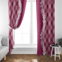 Hawaii Aloha Plumeria Lei Fuschia Palaka Window Curtain - Polynesian Pride