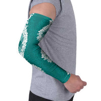 Hawaii Aloha Plumeria Lei Teal Palaka Arm Sleeves - Polynesian Pride