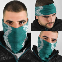 Hawaii Aloha Plumeria Lei Teal Palaka Neck Gaiter - Polynesian Pride
