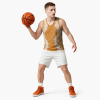 Hawaii Aloha Plumeria Lei Orange Palaka Basketball Jersey - Polynesian Pride