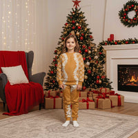 Hawaii Aloha Plumeria Lei Orange Palaka Christmas Pajama Set - Polynesian Pride