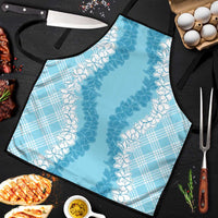 Hawaii Aloha Plumeria Lei Turquoise Palaka Apron - Polynesian Pride