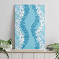 Hawaii Aloha Plumeria Lei Turquoise Palaka Canvas Wall Art - Polynesian Pride