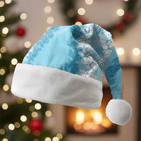 Hawaii Aloha Plumeria Lei Turquoise Palaka Christmas Santa Hat - Polynesian Pride