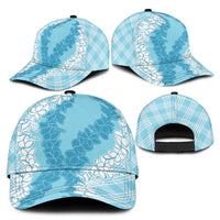 Hawaii Aloha Plumeria Lei Turquoise Palaka Classic Cap - Polynesian Pride