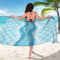 Hawaii Aloha Plumeria Lei Turquoise Palaka Sarong - Polynesian Pride