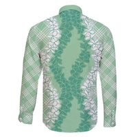 Hawaii Aloha Plumeria Lei Mint Palaka Family Matching Mermaid Dress and Hawaiian Shirt LT7 - Polynesian Pride