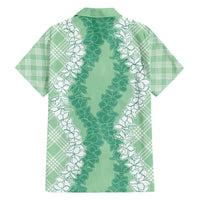 Hawaii Aloha Plumeria Lei Mint Palaka Family Matching Puletasi and Hawaiian Shirt LT7 - Polynesian Pride