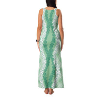 Hawaii Aloha Plumeria Lei Mint Palaka Family Matching Tank Maxi Dress and Hawaiian Shirt LT7 - Polynesian Pride