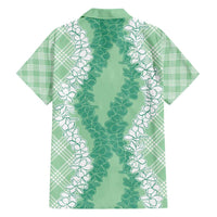 Hawaii Aloha Plumeria Lei Mint Palaka Hawaiian Shirt - Polynesian Pride