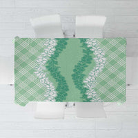 Hawaii Aloha Plumeria Lei Mint Palaka Tablecloth - Polynesian Pride
