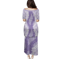 Hawaii Aloha Plumeria Lei Lavender Palaka Family Matching Puletasi and Hawaiian Shirt LT7 - Polynesian Pride