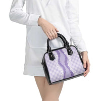 Hawaii Aloha Plumeria Lei Lavender Palaka Shoulder Handbag - Polynesian Pride