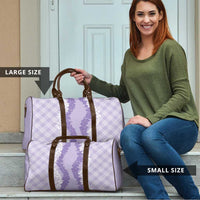 Hawaii Aloha Plumeria Lei Lavender Palaka Travel Bag - Polynesian Pride