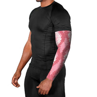 Hawaii Aloha Plumeria Lei Pink Palaka Arm Sleeves - Polynesian Pride