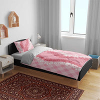 Hawaii Aloha Plumeria Lei Pink Palaka Bedding Set - Polynesian Pride