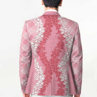 Hawaii Aloha Plumeria Lei Pink Palaka Blazer - Polynesian Pride