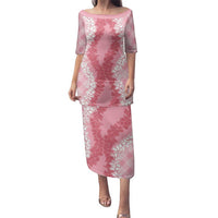 Hawaii Aloha Plumeria Lei Pink Palaka Family Matching Puletasi and Hawaiian Shirt LT7 Mom's Dress Pink - Polynesian Pride