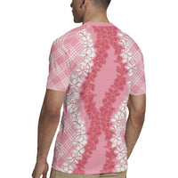 Hawaii Aloha Plumeria Lei Pink Palaka Rugby Jersey - Polynesian Pride