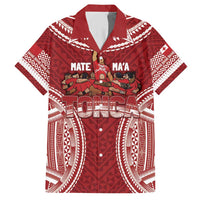 Personalized Mate Maa Tonga Rugby Family Matching Short Sleeve Bodycon Dress and Hawaiian Shirt Ofa Atu Tonga LT7 Dad's Shirt - Short Sleeve Red - Polynesian Pride