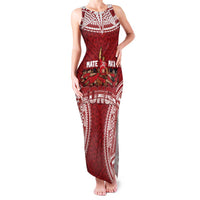 Personalized Mate Maa Tonga Rugby Family Matching Tank Maxi Dress and Hawaiian Shirt Ofa Atu Tonga LT7 Mom's Dress Red - Polynesian Pride