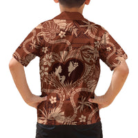 Hawaii Plumeria Family Matching Off Shoulder Short Dress and Hawaiian Shirt Hau'oli la Makuahine Sunburned LT7 - Polynesian Pride