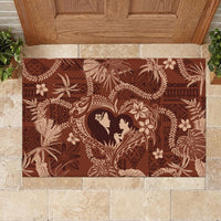 Hawaii Plumeria Rubber Doormat Hau'oli la Makuahine Sunburned LT7 - Polynesian Pride