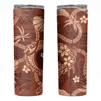 Hawaii Plumeria Skinny Tumbler Hau'oli la Makuahine Sunburned LT7 Tan - Polynesian Pride