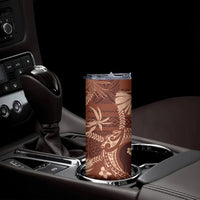 Hawaii Plumeria Skinny Tumbler Hau'oli la Makuahine Sunburned LT7 - Polynesian Pride
