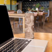 Hawaii Plumeria Skinny Tumbler Hau'oli la Makuahine Beige LT7 - Polynesian Pride