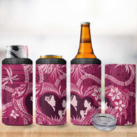 Hawaii Plumeria 4 in 1 Can Cooler Tumbler Hau'oli la Makuahine Rosy LT7 - Polynesian Pride