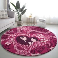Hawaii Plumeria Round Carpet Hau'oli la Makuahine Rosy LT7 - Polynesian Pride