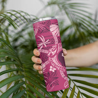 Hawaii Plumeria Skinny Tumbler Hau'oli la Makuahine Rosy LT7 - Polynesian Pride