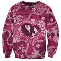 Hawaii Plumeria Sweatshirt Hau'oli la Makuahine Rosy LT7 Unisex Pink - Polynesian Pride