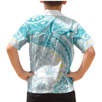 Polynesia Humpback Whale Family Matching Mermaid Dress and Hawaiian Shirt Tropical Plumeria Turquoise LT7 - Polynesian Pride