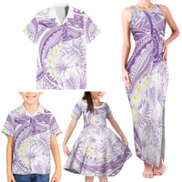 Polynesia Humpback Whale Family Matching Tank Maxi Dress and Hawaiian Shirt Tropical Plumeria Lavender LT7 - Polynesian Pride