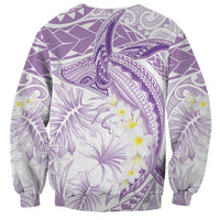Polynesia Humpback Whale Sweatshirt Tropical Plumeria Lavender