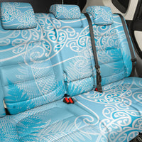 Aotearoa Maori Koru Curves Back Car Seat Cover Silver Ferns - Turquoise