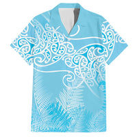 Aotearoa Maori Koru Curves Hawaiian Shirt Silver Ferns - Turquoise