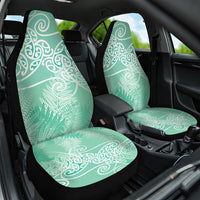 Aotearoa Maori Koru Curves Car Seat Cover Silver Ferns - Mint