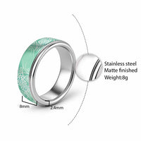 Aotearoa Maori Koru Curves Classic Ring Silver Ferns - Mint