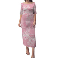 Aotearoa Maori Koru Curves Puletasi Silver Ferns - Rose Pink