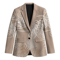Aotearoa Maori Koru Curves Blazer Silver Ferns - Mocha