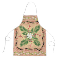 Hawaii Quilt Inspired Collection Aloha Flowers Apron Maile - Kukui Nut Lei LT7 Coral Pink - Polynesian Pride