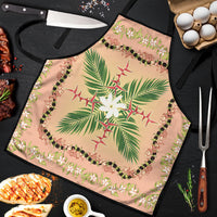Hawaii Quilt Inspired Collection Aloha Flowers Apron Maile - Kukui Nut Lei LT7 Coral Pink - Polynesian Pride